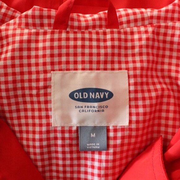 Old Navy Women's Sz M Red Hooded Full Zip Casual Windbreaker Jacket Coat - Picture 14 of 16